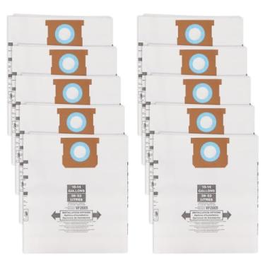 Imagem de Sacos de aspirador de pó 90662 compatíveis com Shop Vac 10-14 galões a vácuo úmido/seco - sacos de coleta de filtro descartáveis substituir peça tipo I #90672 9067200, tipo F #90662 9066200 9066233