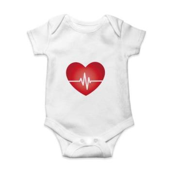 Imagem de Body Bebê Infantil Personalizado Coração Fora Do Peito - EXL, Branco, 