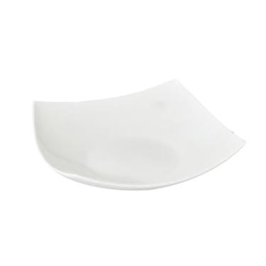 Imagem de Prato de sopa criativo sob o vidrado quadrado branco puro em estilo chinês para uso doméstico - prato de salada de frutas de 20 cm