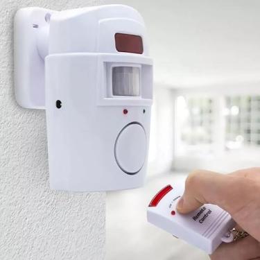 Imagem de Kit de Alarme Sem Fio Com Sensor de Presença Sirene e Controle Remoto Casa Comércio Escritório Fácil Instalação