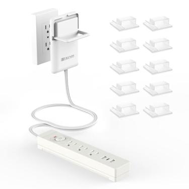 Imagem de HITRENDS Filtro De Linha Ultrafino 6 Pés Com 3 Tomadas E Portas Usb, Seguro Para Crianças Animais Estimação, 1625 W, Organizador Cabos Parede, Clipes Ocultação Tomada Tamanho Universal (Certificado