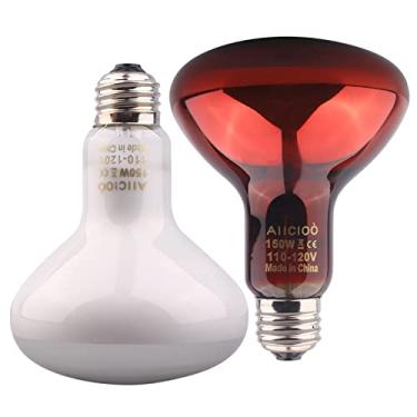 Imagem de Aiicioo Conjunto Combinado De Lâmpadas Calor Para Répteis - Lâmpada Luz Diurna E Noturna 150 W Com Infravermelho Aquecimento Peixes, Como Dragão Barbudo, Lagarto, Tartaruga, Caranguejo Eremita, Leop