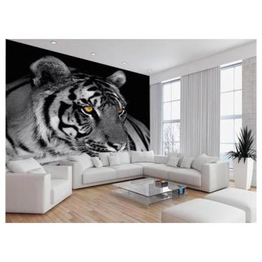 Imagem de Papel De Parede 3D Animais Tigre Rosto Arte Cor 3,5M Anm568 - Você Dec