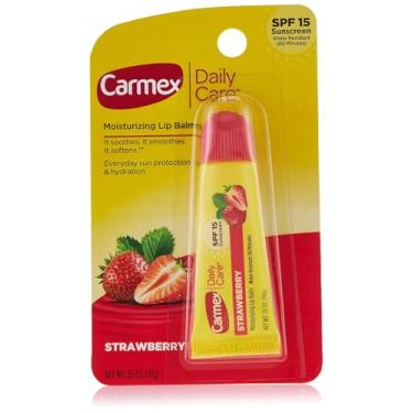 Imagem de Carmex Bálsamo Labial Daily Care Morango Fps 15 0,35 Oz (Tubo Em Blister)