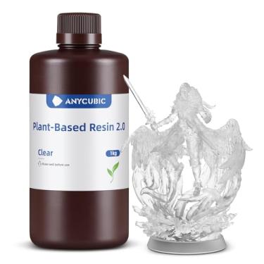 Imagem de ANYCUBIC Resina para Impressora 3D com Baixo Odor e Segurança, Resina Rápida Baseada Em Planta Uv 405Nm com Alta Precisão e Cura Rápida para Impressão 3D Em Lcd (Transparente, 1000G)