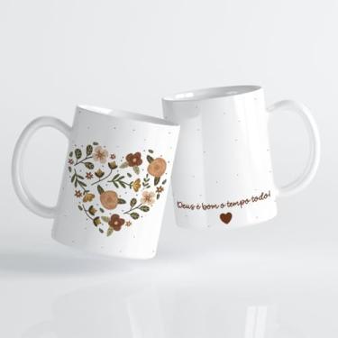 Imagem de Caneca xicara porcelana fé deus é bom o tempo todo 25EI