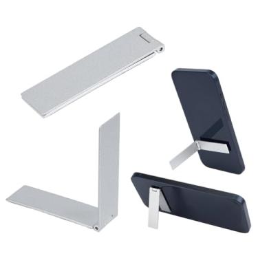 Imagem de OLYCRAFT 20 peças de suporte de celular ultrafino, prata, retangular, ajustável, de metal, suporte dobrável de liga metálica, mini acessórios para celular, tablet, modelo universal