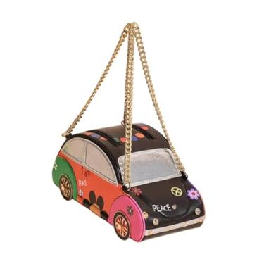 Imagem de UxicRuya Bolsa de bolsa de estilo de carro para mulheres bolsa casual feminina para compras de cosméticos, Carro Preto