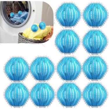 Imagem de wdcfxy [Pacote com 12] Removedor de pelos de animais de estimação reutilizável para roupas – Lençóis de secador de pelos de cachorro com design que não danifica, serve para roupas/roupa de cama