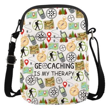 Imagem de Bolsa transversal Geocaching Geocache Lover Gift Geocache Gift Geocache Suppliestreasure Hunter Wallet Bag, Geocaching is My Therapy Cb