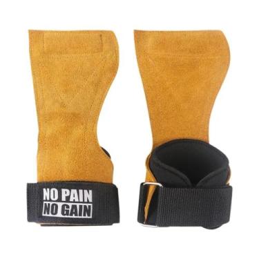 Imagem de Luvas De Musculação Unissex Em Couro Bovino Com Munhequeiras Para Trei