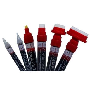 Imagem de Jogo de canetas poster com 06 tamanhos diferentes - à base álcool - pe