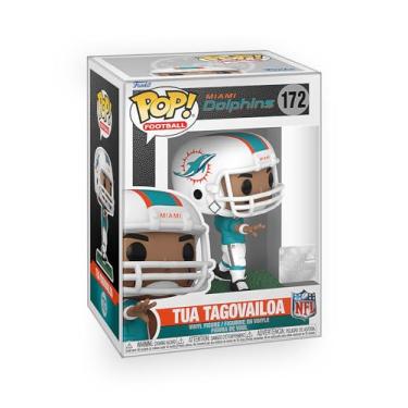Imagem de Epic Collectibles Football: Dolphins - Tua Tagovailoa in Throwing Stance Vinyl Figure Bundle with Compatible Funko Pop Box Protector