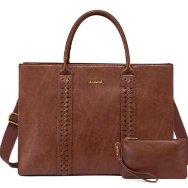 Imagem de Sacola para laptop LOVEVOOK Vintage Leather 15,6 polegadas marrom