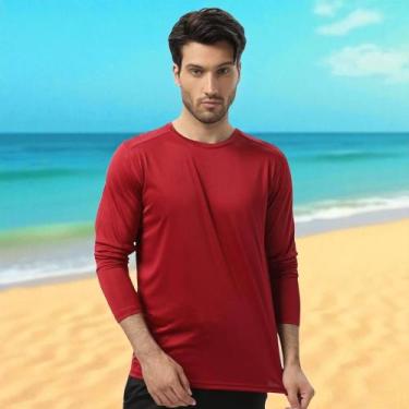 Imagem de Camiseta PROTEÇÃO SOLAR UV Masculina Manga Longa Térmica Fitness Acade