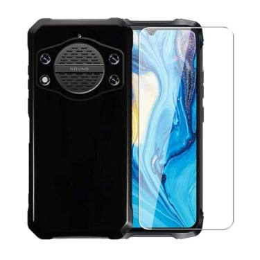 Imagem de WDMYLFTW Capa para Cubot Kingkong Power 3 + película protetora de tela de vidro temperado - Capa protetora de TPU (preta)