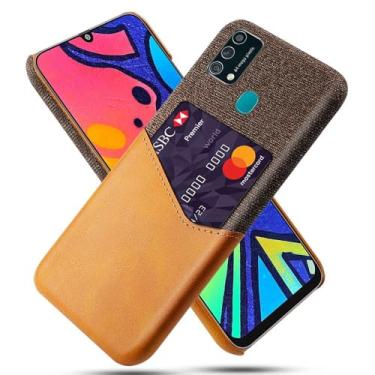 Imagem de Capa para Samsung Galaxy M21S,Tela e tampa de couro PU,Anti-deslizante,Resistência à impressão digital,Caso de proteção de 360°com 1 slot de cartão atrás-Brown