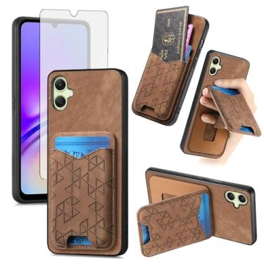 Imagem de Asuwish Capa de telefone para Samsung Galaxy A06 5G capa carteira com protetor de tela de vidro temperado fino suporte para cartão de crédito bolsa celular anti-arranhões anti-queda embutida Ao6 A 06
