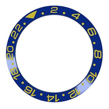 Imagem de HUAYUWA Anel de relógio com inserção de bisel de cerâmica/alumínio de 38 mm de diâmetro (com fita de 5 peças) adequado para GMT/SUB 40 mm acessórios de reparo de caixa de relógio (A, GMT, bisel de