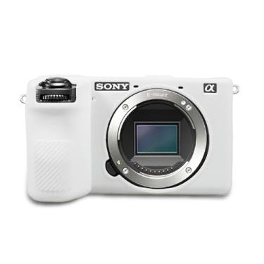 Imagem de STSEETOP Capa de câmera para Sony A6700 Alpha 6700 - Capa protetora de silicone DSLR, gaiola destacável, à prova de choque, à prova de poeira (branca)