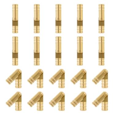Imagem de HOJLKLD 20 peças de dobradiças ocultas de latão de 5 mm, dobradiças pequenas ocultas de ângulo de abertura de 135 graus para caixa de madeira de porta de armário de joias faça você mesmo, dobradiça