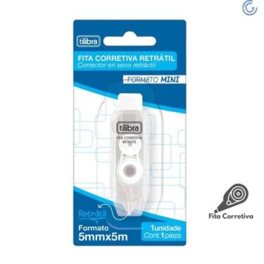 Imagem de Fita Corretiva Mini 5mm x 5m Retrátil - Tilibra