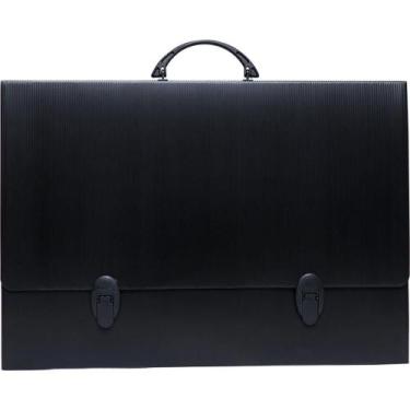 Imagem de Pasta Maleta Novaonda com ALÇA A2 Preta com Fecho 3,5CM - Polibras