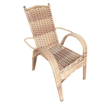 Imagem de Cadeira de Fibra Sintetica para Escritório Luxo para area externa sítio piscina sauna lazer praia(Marrom Claro)