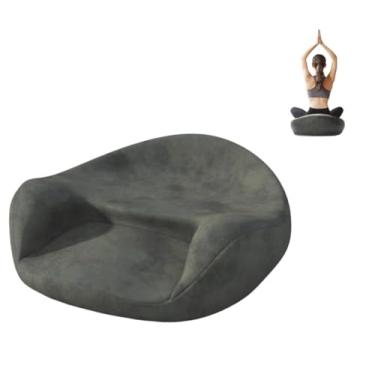 Imagem de Xiamenzcx Almofada de meditação ergonomicamente projetada para ioga, sentar no chão e rezar, almofada de espuma de memória, almofada grande para sala de estar (verde escuro)