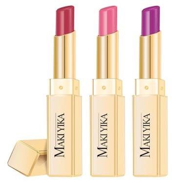 Imagem de 3 batons hidratantes para mulheres, rosa e roxo, bálsamo labial hidratante para lábios secos e rachados, cor brilhante para lábios, MA62/65/57