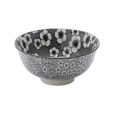 Imagem de CJ 4 BOWLS DE PORCELANA FLORENÇA PRETO E BRANCO 12x5,5cm