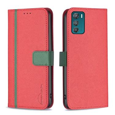Imagem de HONGYAN Capa de telefone Para Motorola Moto G42 4G BF13 Cor correspondente de textura de couro de textura Capa protetora