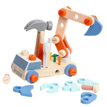 Imagem de YIJU Conjunto de Ferramentas de Madeira para Carro, Coordenação Olho-mão, Conjunto de Ferramentas para Crianças Pré-escolares