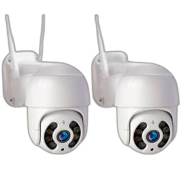 Imagem de Kit 2 Câmeras Segurança Externa Plus+ Wifi Panomarica