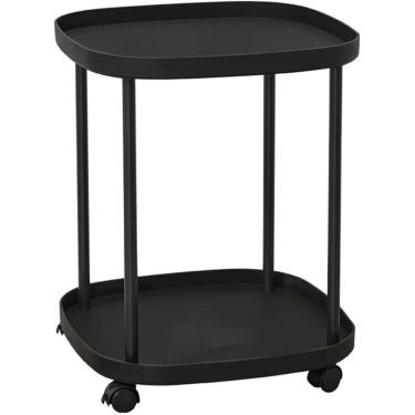 Imagem de Café Moderno Com Rodas Para Sala De Estar Extremidade Lateral Central Estrutura De Aço Carbono Prateleira Ajustável Aberta Para Pequenos Espaços Sala De Estar Quarto, Khaki, 43 * 43 * 54cm