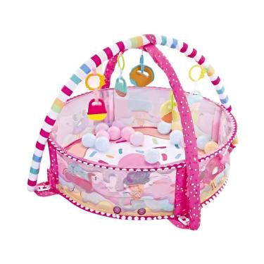 Imagem de Tapete De Atividade Infantil Com Bolinhas Rosa Donuts