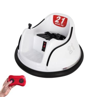 Imagem de Carrinho Bate-bate Elétrico 6v Branco Com Controle Remoto - Importway