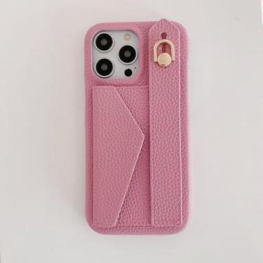 Imagem de Capa tipo carteira com alça de pulso para Samsung Galaxy S21 FE S22 S23 Plus Note 20 Ultra A52 A53 A54, capa de couro luxuosa com porta-cartões, rosa, para Galaxy S21 FE