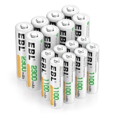 Imagem de Baterias Recarregáveis EBL AA 2300mAh x 8 + AAA 1100mAh x 8