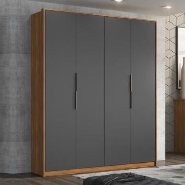 Imagem de Guarda Roupa Casal Attore 4 Portas - DEMOBILE, Amêndola Touch / Grafit