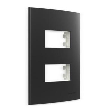 Imagem de Placa 4x2 2P Sep. Grafite com Suporte Sleek Colors Margirius, Grafite