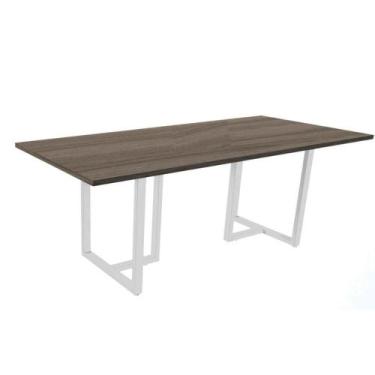 Imagem de Mesa de Reunião Pé Tubular PE25 em MDP 200 x 90 cm Cor Walnut e Base B