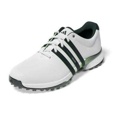 Imagem de adidas Tênis de golfe masculino Tour360 25 Spikeless Golf, Calçado branco/Aurora Ivy/Lime Burst, 45