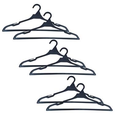 Imagem de Kit 6 Cabide Plastico Preto Secadora Roupas Fischer Original