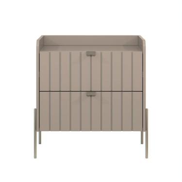 Imagem de Mesa De Cabeceira Madeira Mdf 60cm Quarto Casal Pé Champagne - Aprire 