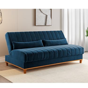 Imagem de Sofá Cama 180cm Veludo Santorini Viero - Veludo Azul