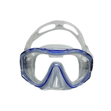 Imagem de Fun Dive Máscara de Mergulho Sunset, Silicone Premium, Lente Única em Vidro Temperado, para Mergulho Livre, Apneia e Scuba (Transp / Azul)