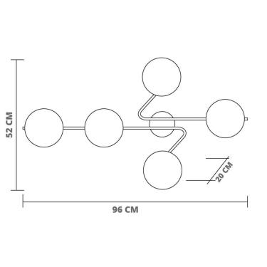 Imagem de Luminária Plafon Moderno Startec Barcelona Globo 5Xe27 Preto