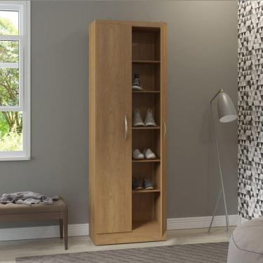 Imagem de Armário 2 Portas Multiuso 61 X 182 Cm Mdp 1011 Menu Móveis Carvalho