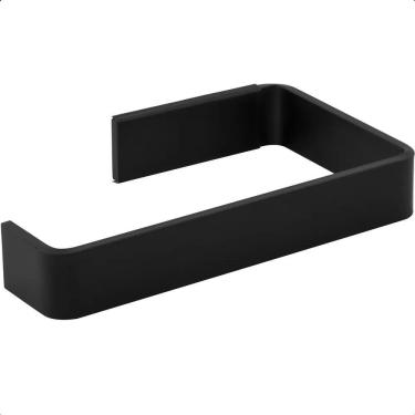 Imagem de Suporte De Papel Higiênico Preto Banheiro Porta Papel Metal